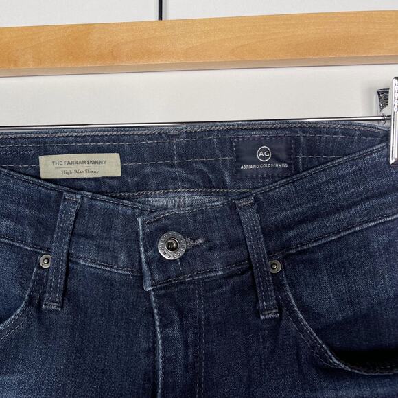 AG Adriano Goldschmied Womens 27 The Farrah High Rise Skinny Jeans Brooks Dark - Picture 7 of 9